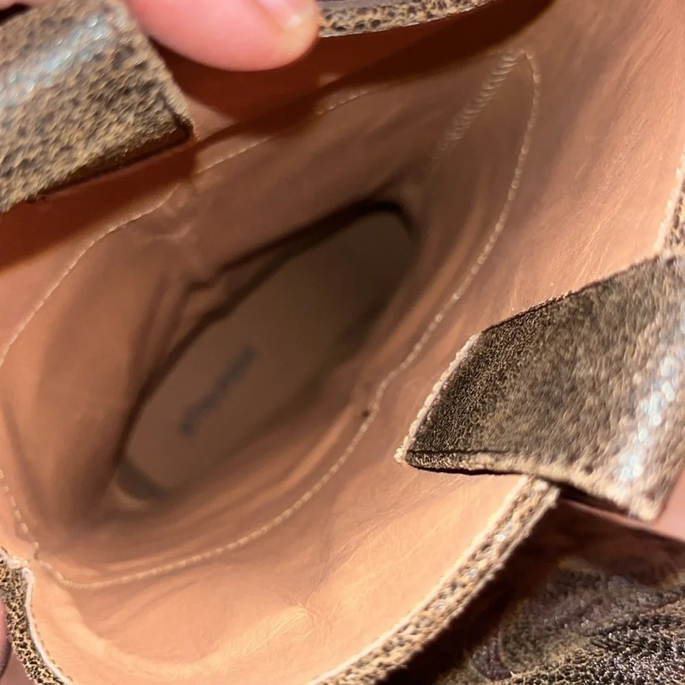 Jeffery Campbell Free People Dagget Chocolate Leather Western Boots Sz 10 NWT - Picture 11 of 13